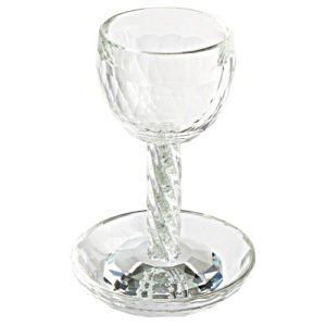 גביע קריסטל מסולסל עם נצנצים