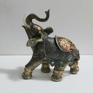 פיל צבע ברונזה בינוני משובץ אבנים