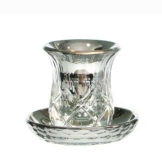 כוס קידוש ותחתית קריסטל ציפוי כסף מהודרת