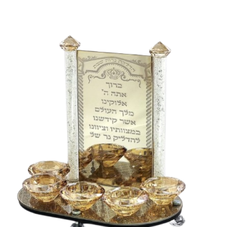 פמוטי שבת 5 קנים קריסטל