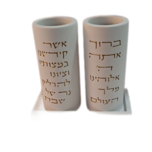 פמוטי שבת "בטון" עם מגש