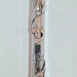 בית מזוזה מתכת מוכסף מתאים לקלף עד 20 ס"מ